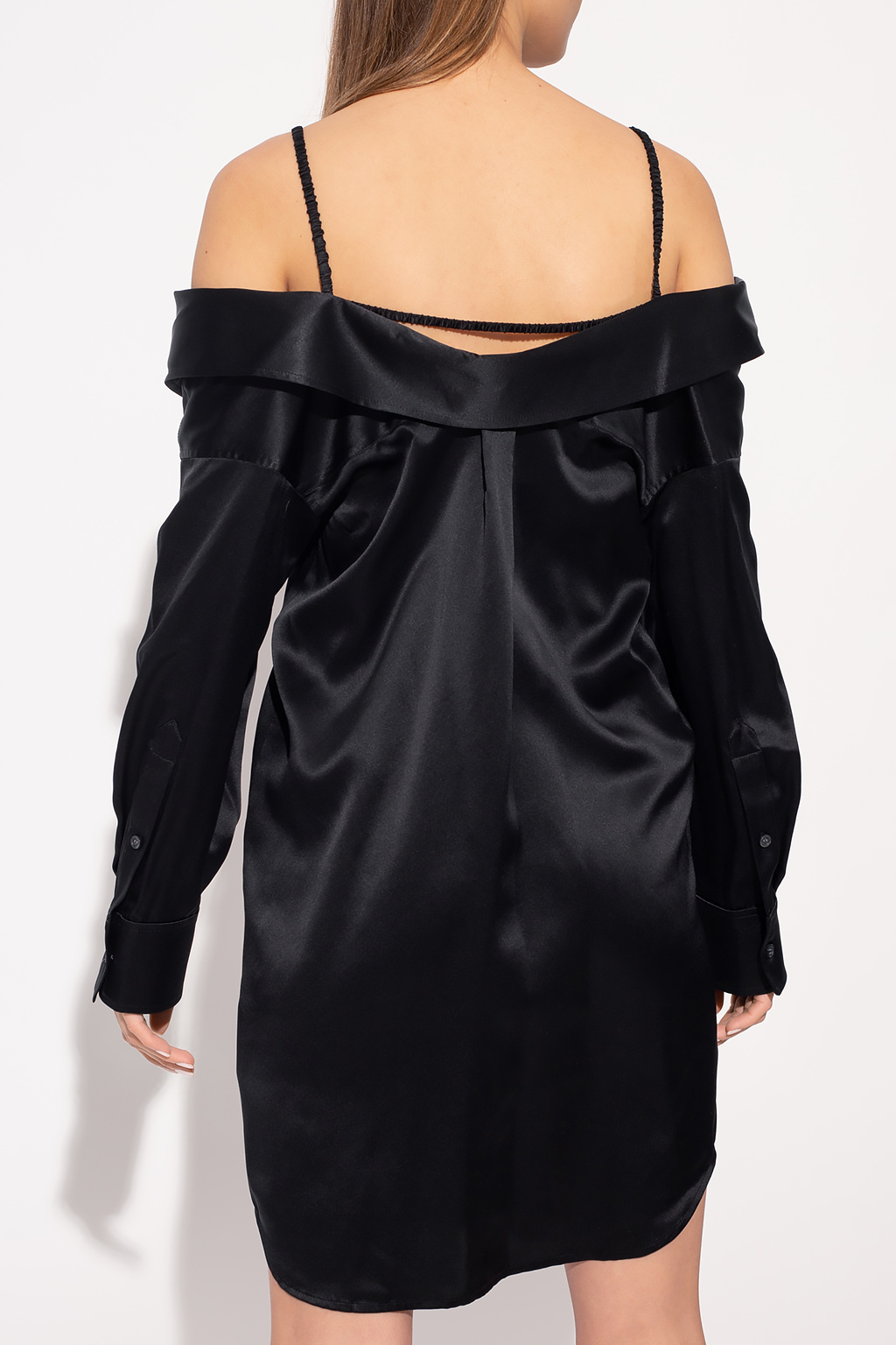 【送料&関税込】Alexander Wang Long Sleeves Dress Alexander Wang Turtleneck Dress in Black & Red | FWRD